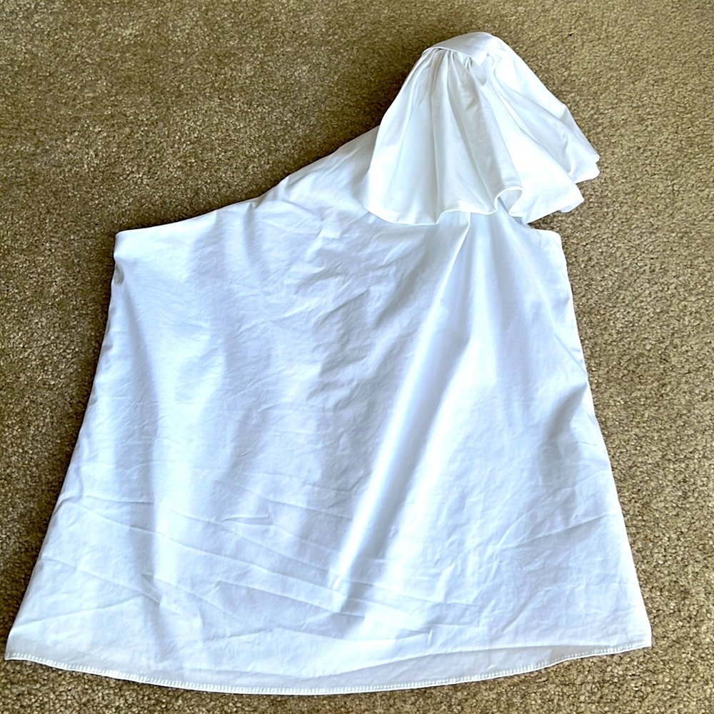 White Milly one shoulder top sz P